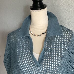 Chico's Teal Open-Knit Women's Sweater